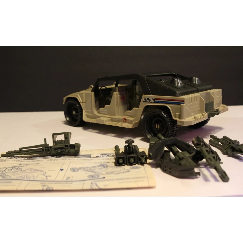 GI JOE Vintage Hammer Attack Jeep 1989 #6369 Incomplete For Parts o Restoration